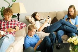 Teenagers texting