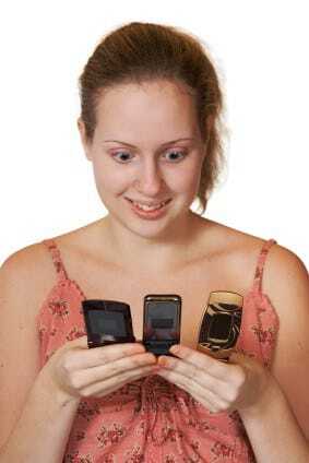 Girl with mobile phones