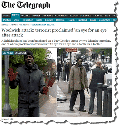 News coverage of the attack in Woolwich