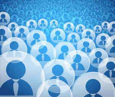 Abstract crowd of social media account icons