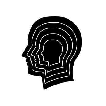 Silhouette of a man head isolated