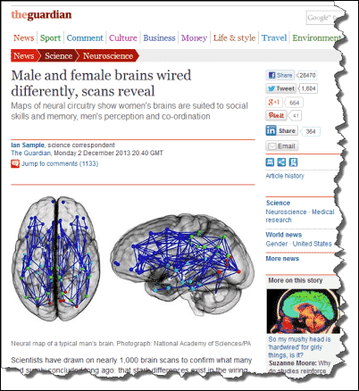 Screen shot of Guardian newspaper website