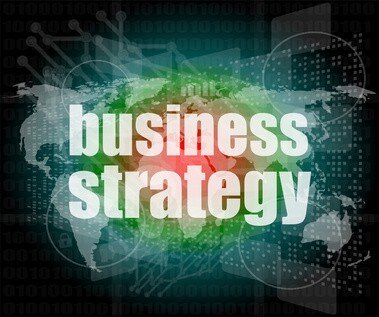 business strategy word on digital screen, mission control