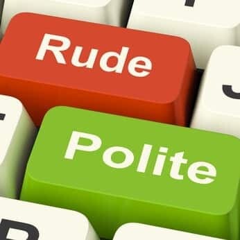 Computer Keys Showing Rude and Polite
