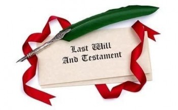 Last Will and Testament papers and quill pen