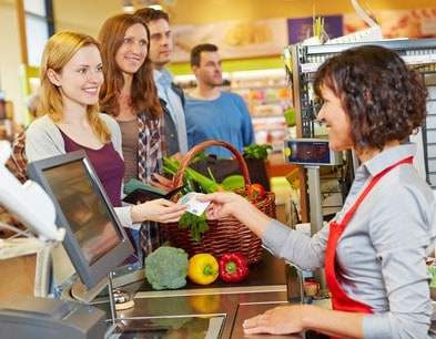 Shoppers at checkout