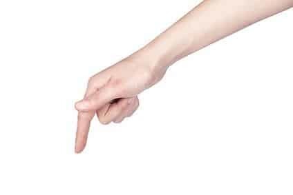 Finger pointing downwards
