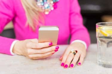Woman using mobile phone
