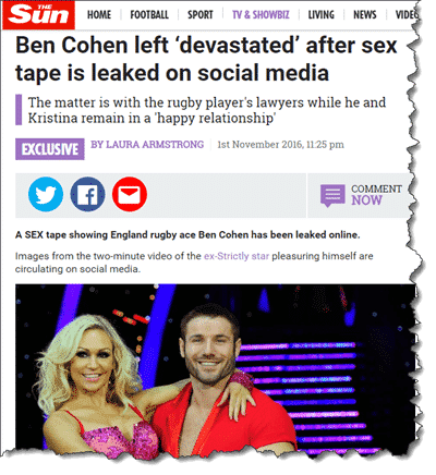 Ben Cohen in The Sun newspaper 