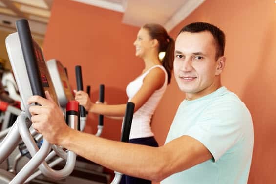 People exercising in gym