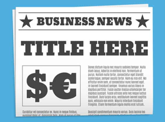 Newspaper with headlines missing