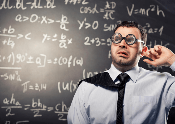 Man puzzling over algorithm
