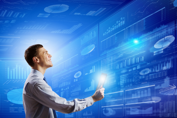 Man using digital technology