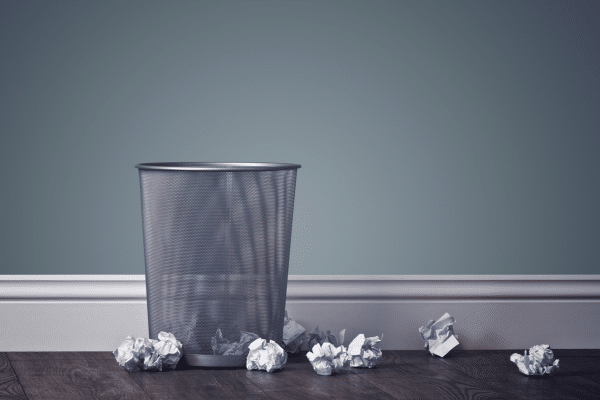 Mistakes in waste bin