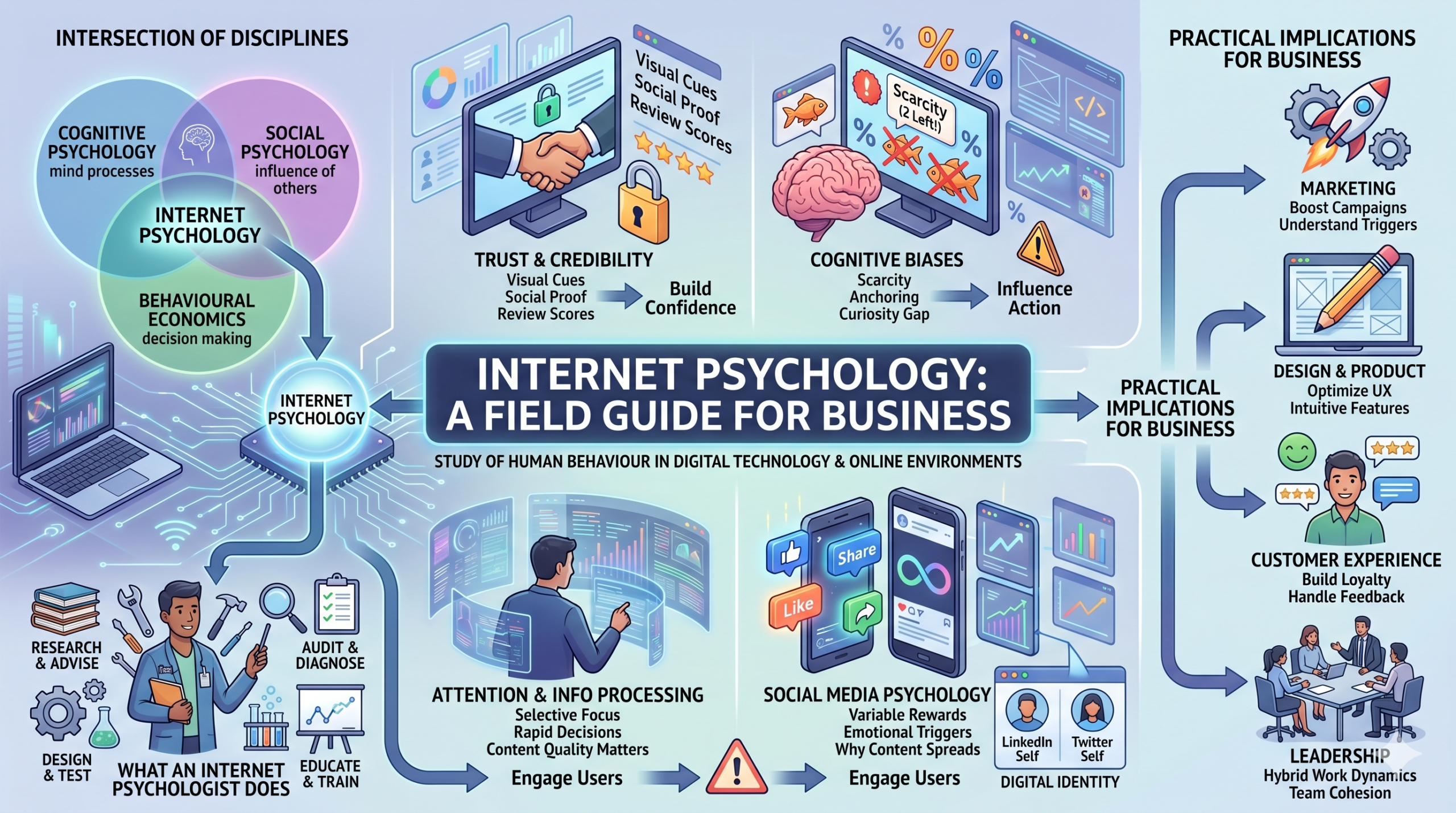 Infographic showing what is internet psychology