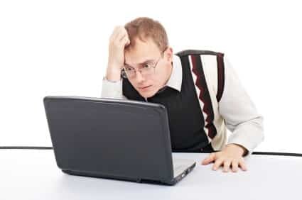 Man with blogging writer's block